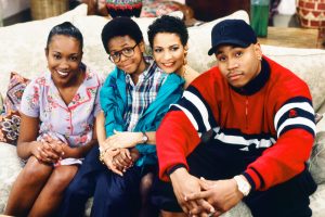 IN THE HOUSE -- Episode 4 -- "Once Again, With Feeling" -- Pictured: (l-r) Maia Campbell as Tiffany Warren, Jeffery Wood as Austin Warren, Debbie Allen as Jackie Warren, L.L. Cool J as Marion Hill -- (Photo by: Paul Drinkwater/NBC/NBCU Photo Bank via Getty Images)