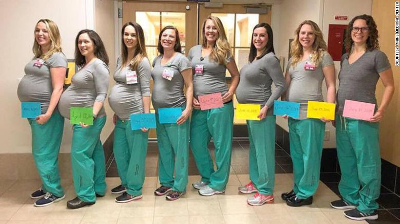 It’s Baby Season! Nine Pregnant Nurses Will Deliver At The Same Time.