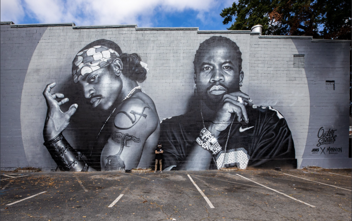 Atlanta Pays Tribute To Legendary Rap Duo Outkast With 30-Foot Tall Mural