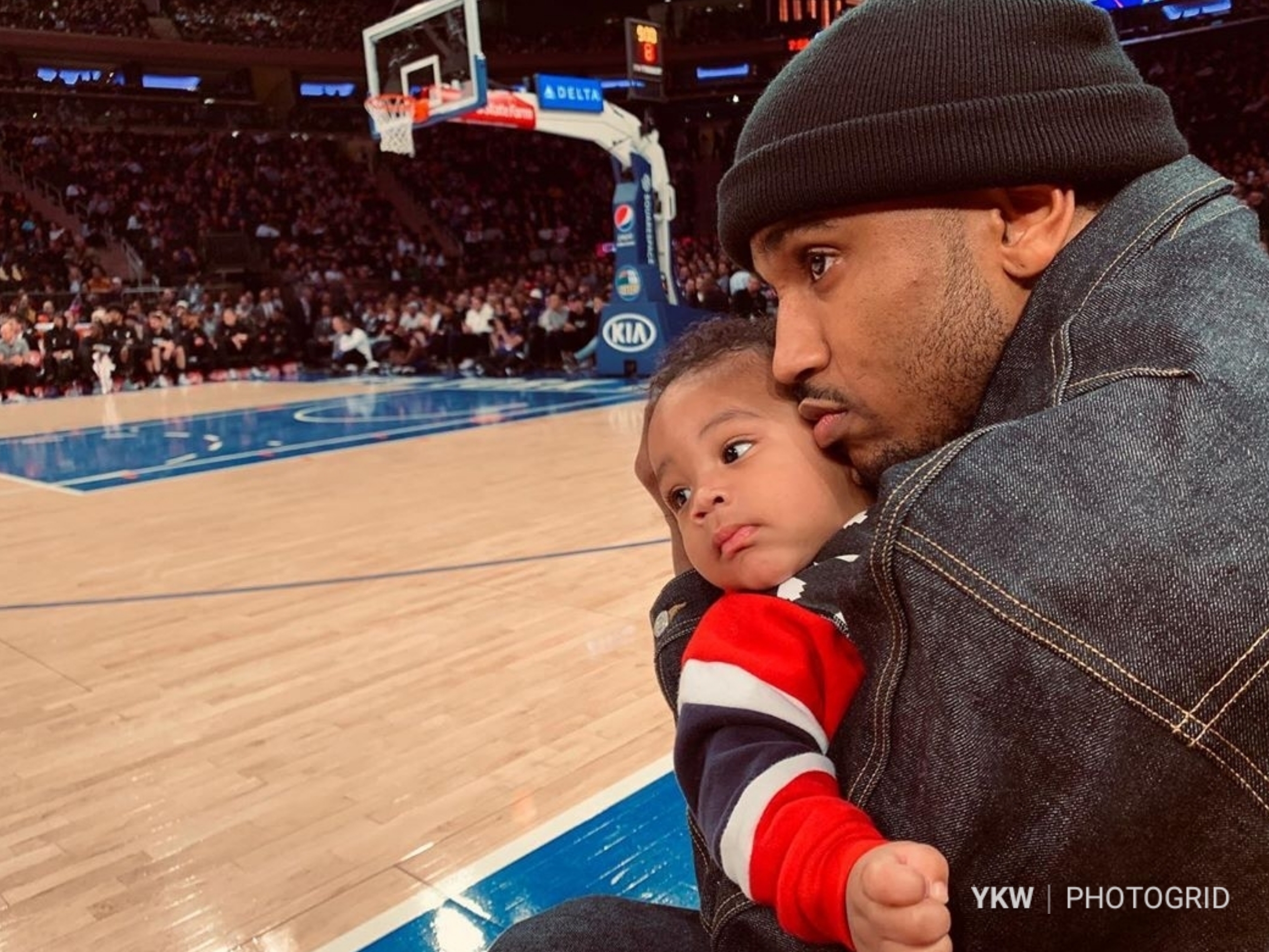 Trey Songz Takes Son Noah To His First NBA Game At Madison Square Garden