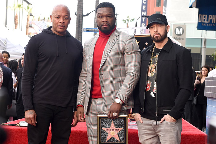 50 Cent Gets A Star On The Hollywood Walk Of Fame, Eminem Gives A Speech