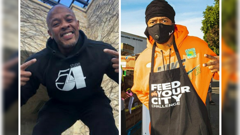Dr. Dre, Nick Cannon Host Food Giveaway In Compton