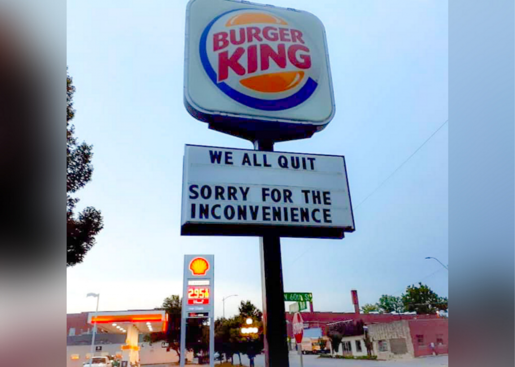 Burger King Staff Quits and Uses Marquee to Announce It - Y'all Know What