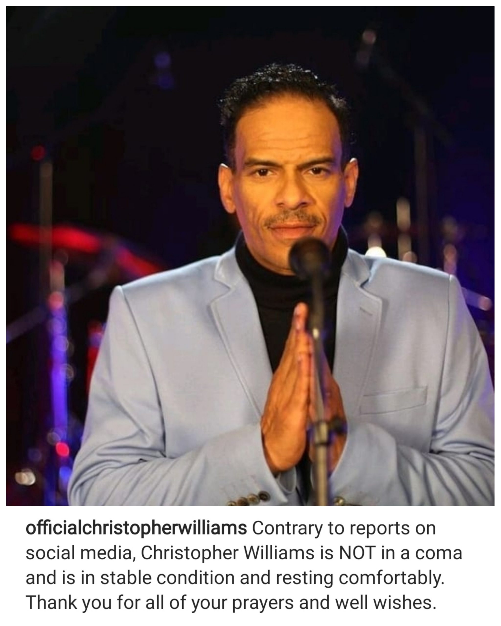 UPDATE: Singer Christopher Williams Is NOT In A Coma, According To His ...