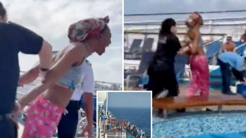 Woman jumps off cruise ship.